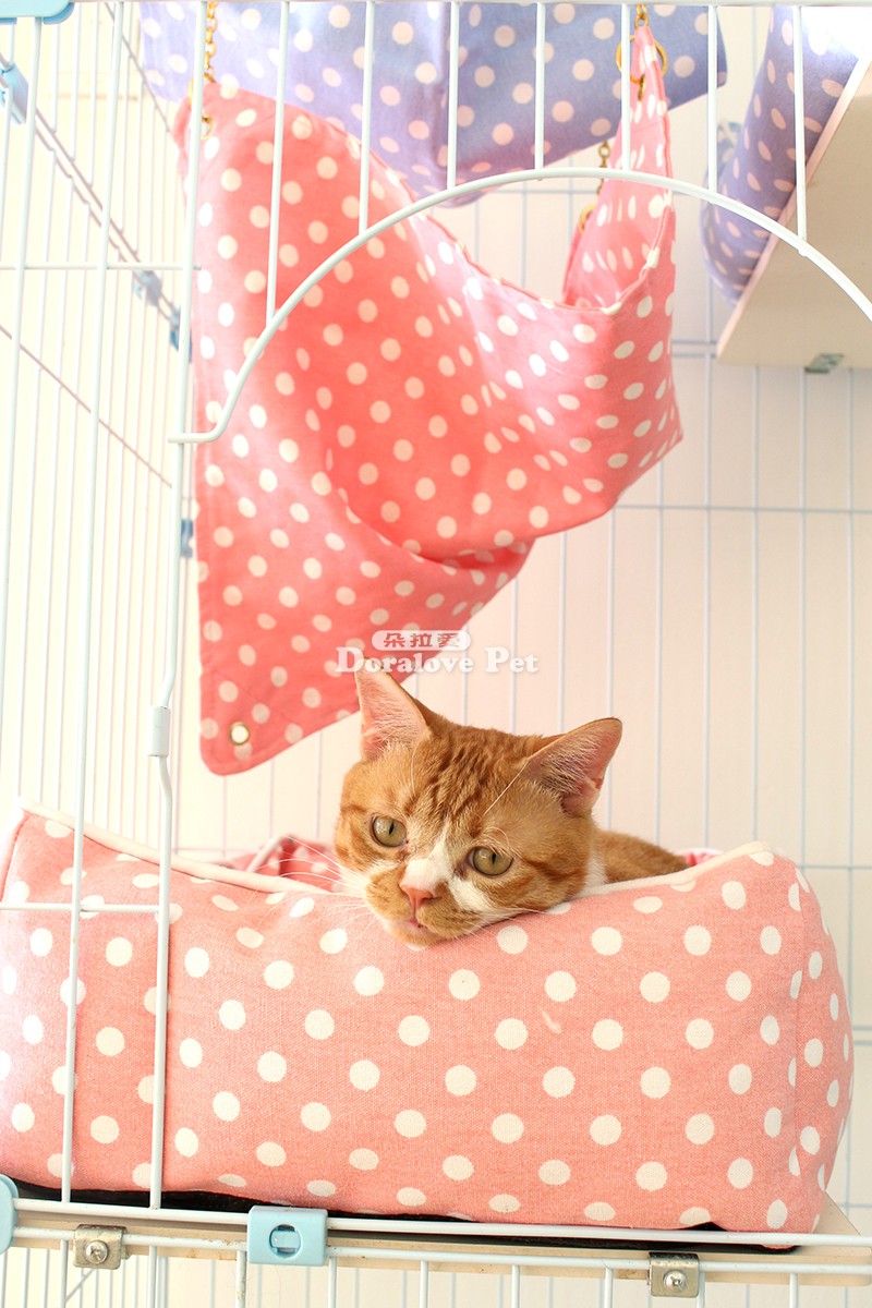 Dora tình yêu bốn mùa tổ yến kennel nhỏ có thể tháo rời mat mat mèo võng treo mèo yến - Cat / Dog hàng ngày Neccessities 	bát ăn đôi cho chó	
