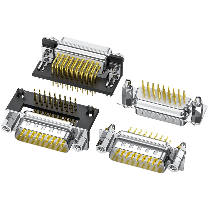 镀金DB26连接器公头母头直插DP26针卧式90度HDR26焊板母座插座
