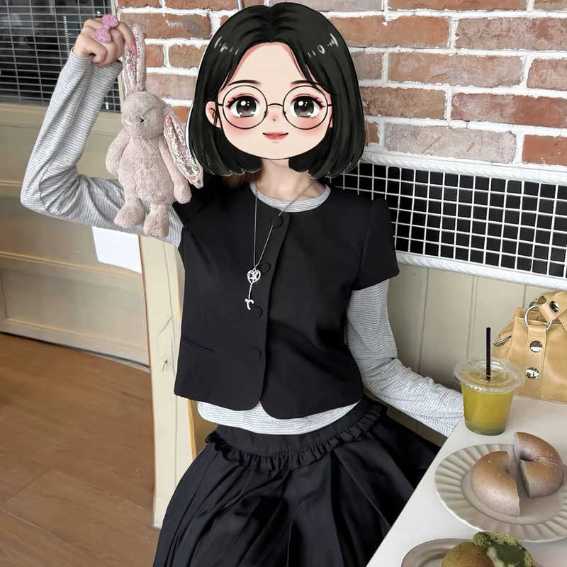 Early Autumn Korean Style College-Style Outfit Vest Set for Women 2026 New Ootd Relaxed Style Three-Piece Skirt Set Early Autumn Korean Style College-Style Outfit Vest Set for Women 2026 New Ootd Relaxed Style Three-Piece Skirt Set