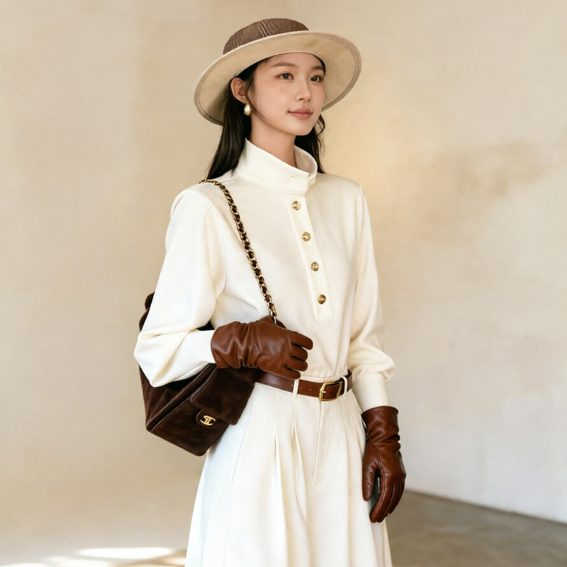 Autumn Age-Reducing Unique White Stand-Up Collar Top Set for Women 2026 Autumn and Winter New Cool Style Wide-Leg Pants Two-Piece Set Autumn Age-Reducing Unique White Stand-Up Collar Top Set for Women 2026 Autumn and Winter New Cool Style Wide-Leg Pants Two-Piece Set