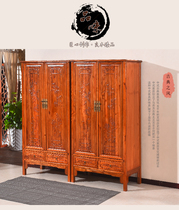 Chinese safflower pear chicken wings sour branches bright classical furniture Elm solid wood plum orchid bamboo chrysanthemum landscape wardrobe top Cabinet