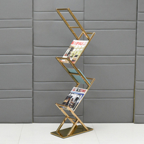 Nordic newspaper shelf light luxury display stand modern simple office landing magazine rack simple storage creative bookshelf
