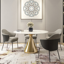Nordic household marble table and chair combination simple stainless steel dining table small household light luxury luxury dining table