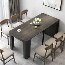 Folding table household small size scalable space minimally modern 8 - person table dining side cabinet combined