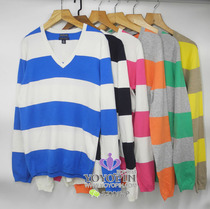 Loss of good things also loss of womens classic wide striped V-neck PIMA cotton sweater~ 2 pieces 