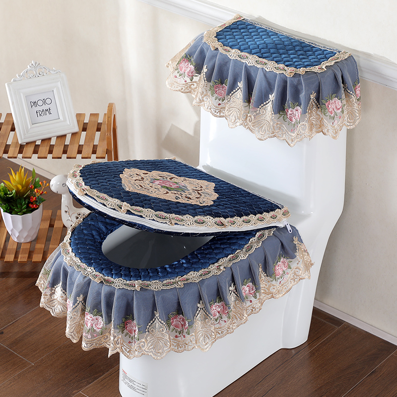 Tian Yuan Lace Cloth Art toilet cushion toilet Three sets toilet cover Racing toilet cover 3 pieces All season pass