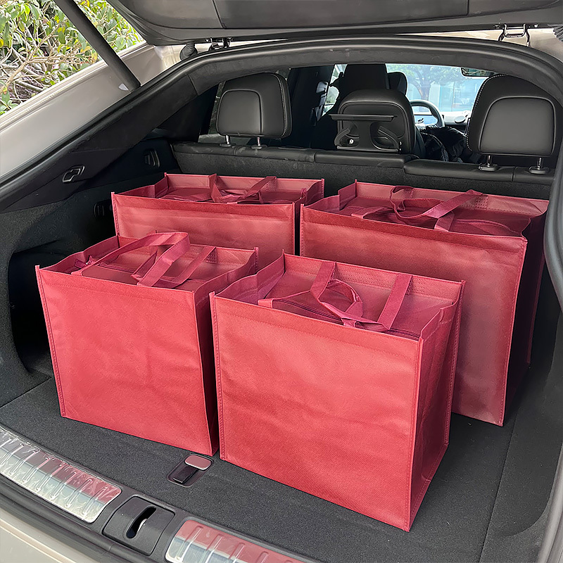 Whole Box of Moutai Liquor Gift Bags, Non-Woven Fabric Tote Bags, Convenient Zipper Cigarette and Tea Gift Bags for Car Trunk