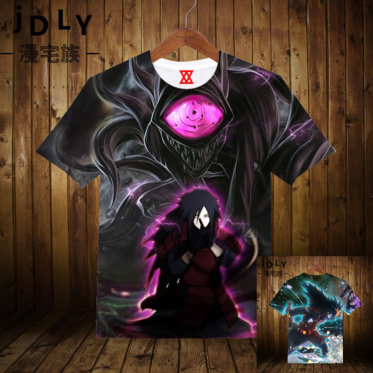 Naruto anime Ninja hai nhân dân tệ Áo phông Naruto quần áo ngắn tay Uchiha Sasuke Xiaoxiao xung quanh tổ chức để viết đôi mắt tròn - Carton / Hoạt hình liên quan sticker gấu trúc