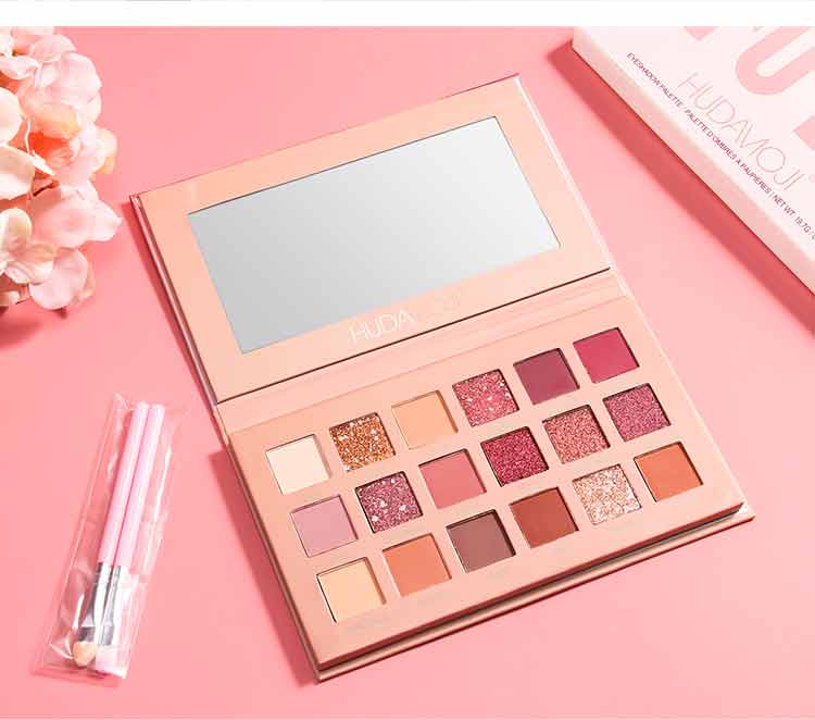 Màu hồng sa mạc Nhật ký bảng phấn mắt 18 màu Pearlescent long lanh Sequin Waterproof Matte Ins Super Fire Parity Brush - Bóng mắt bảng màu mắt colourpop