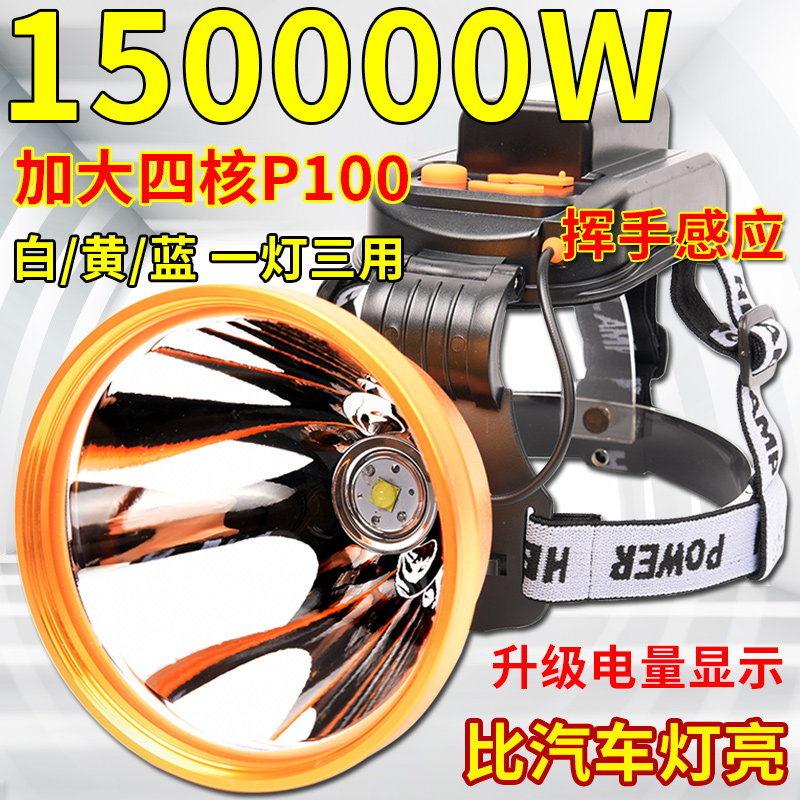 Headlamp P100 strong light charging super bright long-range LED miner lamp outdoor waterproof 6 lithium battery head-mounted hernia searchlight