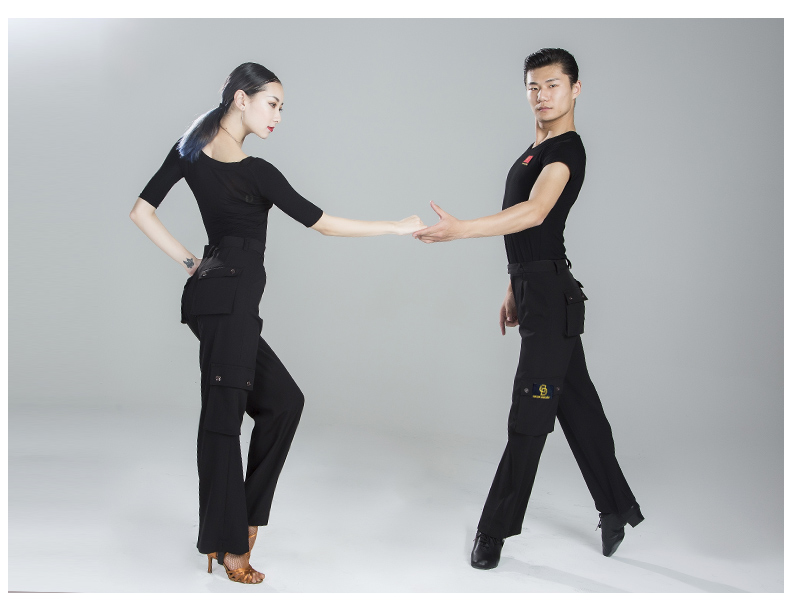 Dancebaby Latin nhảy trang phục túi quần nữ khiêu vũ quần khiêu vũ khiêu vũ quần hiện đại quần dài nam - Khiêu vũ / Thể dục nhịp điệu / Thể dục dụng cụ giày múa đen