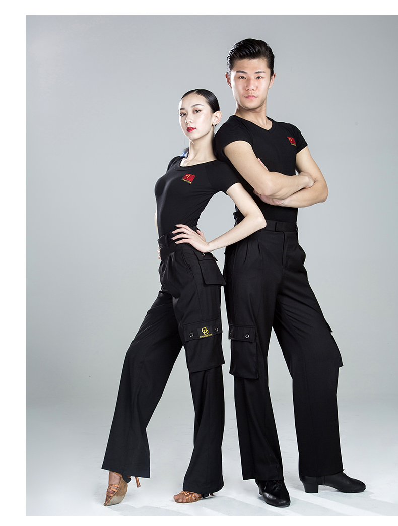 Dancebaby Latin nhảy trang phục túi quần nữ khiêu vũ quần khiêu vũ khiêu vũ quần hiện đại quần dài nam - Khiêu vũ / Thể dục nhịp điệu / Thể dục dụng cụ giày múa đen