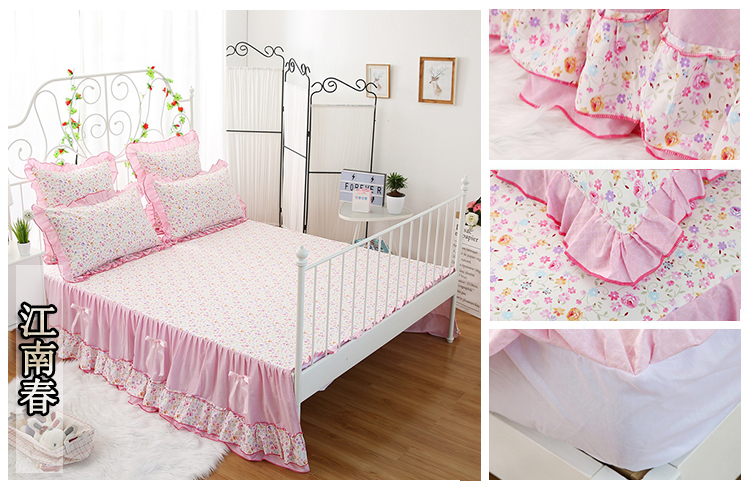 Châu Âu bông cotton giường sắt váy trong một mảnh giường vườn cung bông twill công chúa ren giường váy công thức Li - Váy Petti drap giường có viền