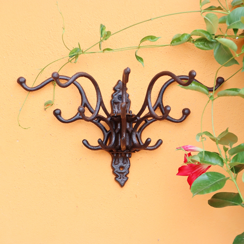 Gejia Rui'Er European-Style Vintage Cast Iron Movable Retractable Hook Antique Movable Five-Iron Hook for Clothing and Hat Decoration Gejia Rui'Er European-Style Vintage Cast Iron Movable Retractable Hook Antique Movable Five-Iron Hook for Clothing and Hat Decoration