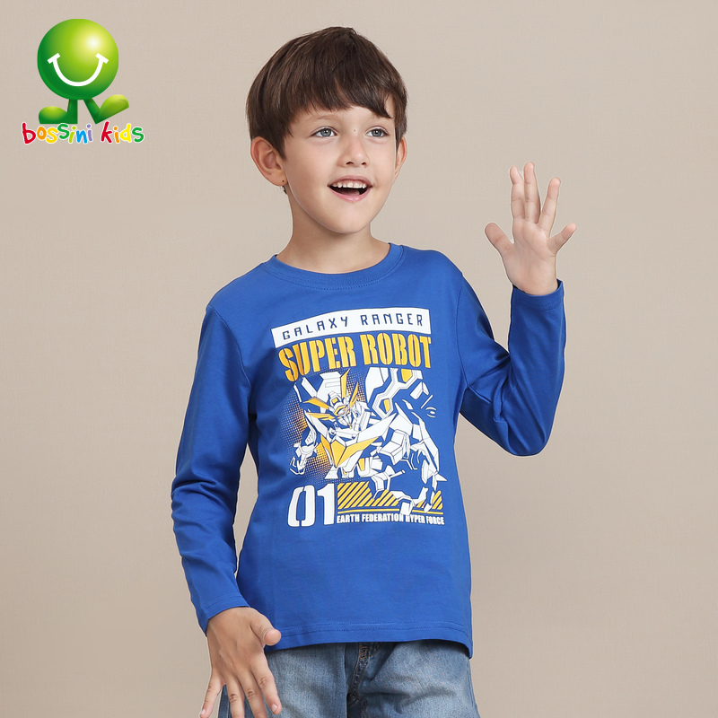 Robot mới in cậu bé bông Fort Lion Trẻ em Rồng Toddler Speight dài tay áo t-shirt 530.853.000.