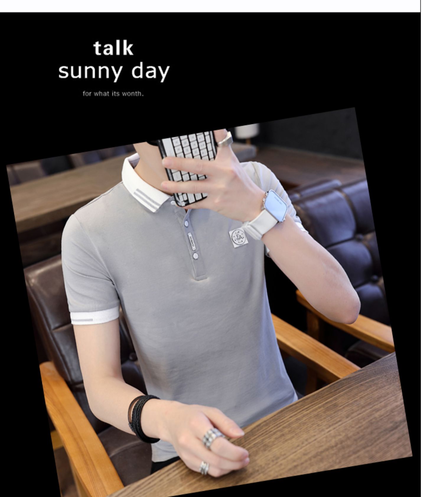 Áo thun nam tay ngắn cotton trẻ trung ve áo POLO áo sơ mi nam mùa hè nam có cổ áo vi cà vạt store t shirt
