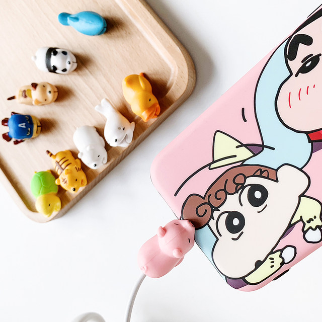 Apple Data Cable Protective Cover Female Animal Cable Biter Cartoon Cute iPhone Bite Suitable for Android Huawei Oppo Creative Universal Vivo Xiaomi Anti-break Charging Cable Protective Head