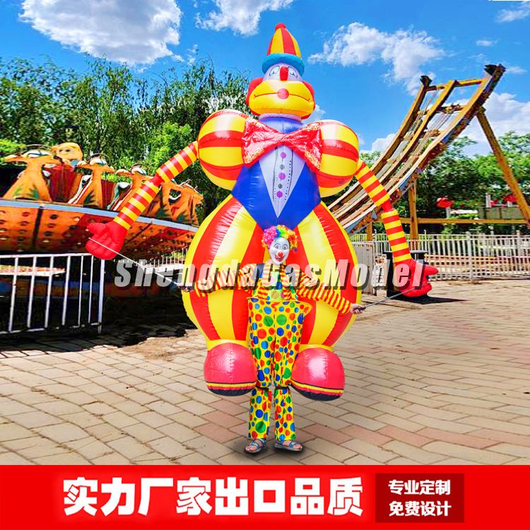 Custom bar activities Custom inflatable walking fat clown gas mold people wear long legs cartoon beckoning gas mold