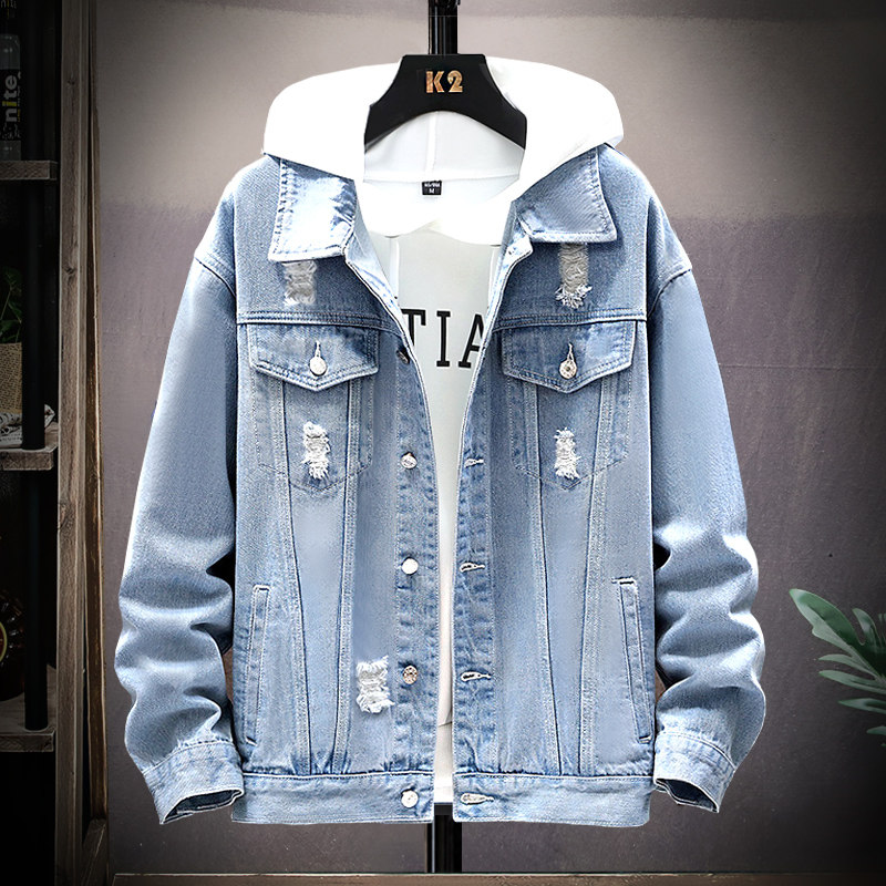 Denim jacket men spring and autumn Korean version trend loose casual jacket spring men's summer clothes tide brand gown