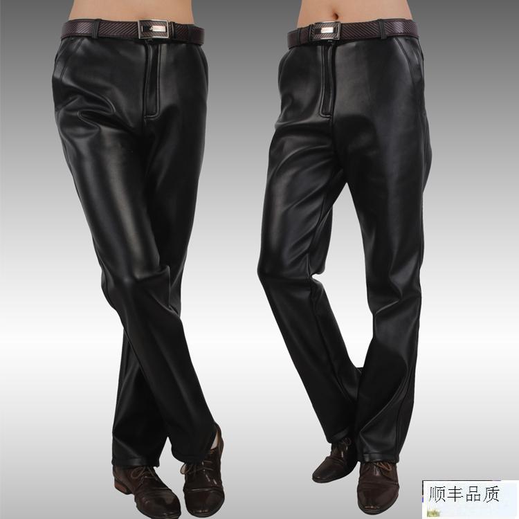 SF Express Áo khoác da nam Slim Slim Fall / Winter Large Size Loose Extra Dày Plus Velvet Super Leather High Eo Squat quần áo thời trang nam hàng hiệu