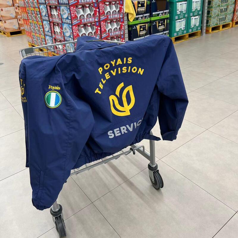 New Navy Blue High-Neck Silhouette Jacket, American Style J-Style Short Wide-Fit Autumn and Winter Coat