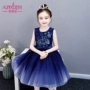 Công chúa nhí ăn mặc cô gái hoa catwalk trình diễn buổi tối ăn mặc cô bé piano trang phục cô gái váy fluffy sợi - Váy trẻ em đồ vest cho bé trai sơ sinh