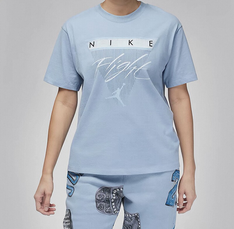 Kuizi's Outlet Nike Women's Sports Casual Printed Round Neck Short Sleeve T-Shirt Fq3241-436