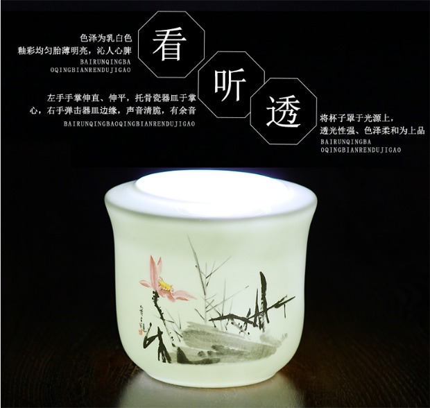 Hai ly rượu vang ly tách rượu tách xương gốm sứ Trung Quốc một nửa rượu vang vàng rượu vang trắng rượu vang rượu vang hầm rượu vang rõ ràng phụ kiện rượu vang