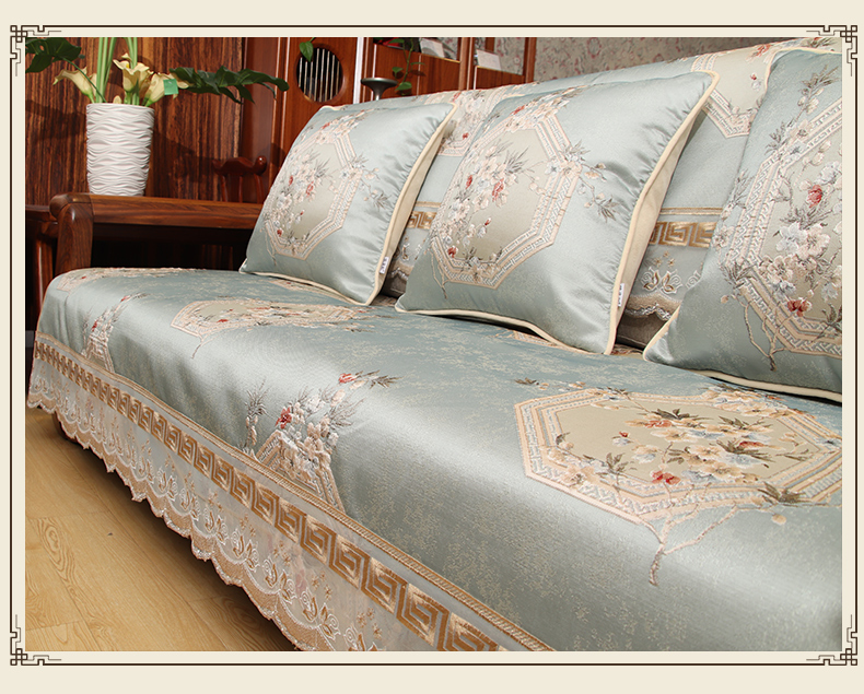 Mới sofa phong cách Trung Quốc bốn mùa phổ quát vải cao cấp gỗ gụ chống trượt gỗ đệm sofa đệm sofa - Ghế đệm / đệm Sofa nệm để ghế gỗ