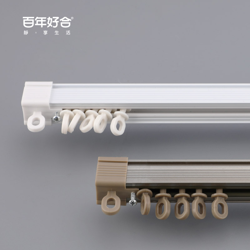 Deyu curtain track pulley Curtain rod aluminum alloy straight rail slide Top-mounted side-mounted silent single and double rail slide