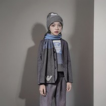 Boys and girls striped knitted hat and knitted scarf EA WT026 Non-returnable and non-exchangeable