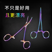 Stainless steel hook removal pliers elbow hook removal hook fishing tying fishhook wire pliers Luya pliers curved mouth hemostasis pliers