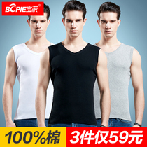 3-pack mens vest pure cotton summer youth breathable slim-fit sports hurdler cotton base undershirt men