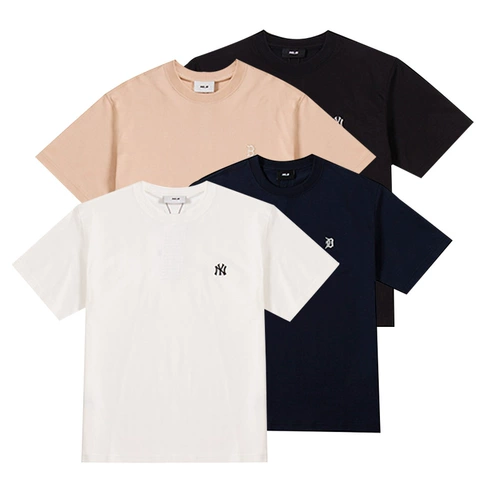 MLB, цветная летняя футболка с коротким рукавом подходит для мужчин и женщин для влюбленных