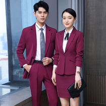 Suits for men and women with the same style of professional wear suit autumn and winter long-sleeved hotel western restaurant ktv waiter work clothes formal wear