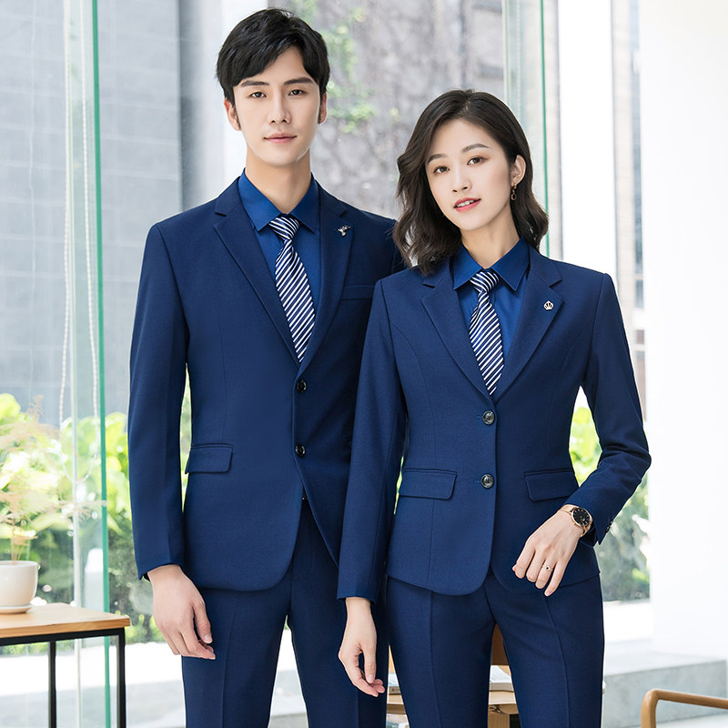 Suit men and women professional formal wear the same style hotel front desk work clothes business slim suit tooling suit small suit