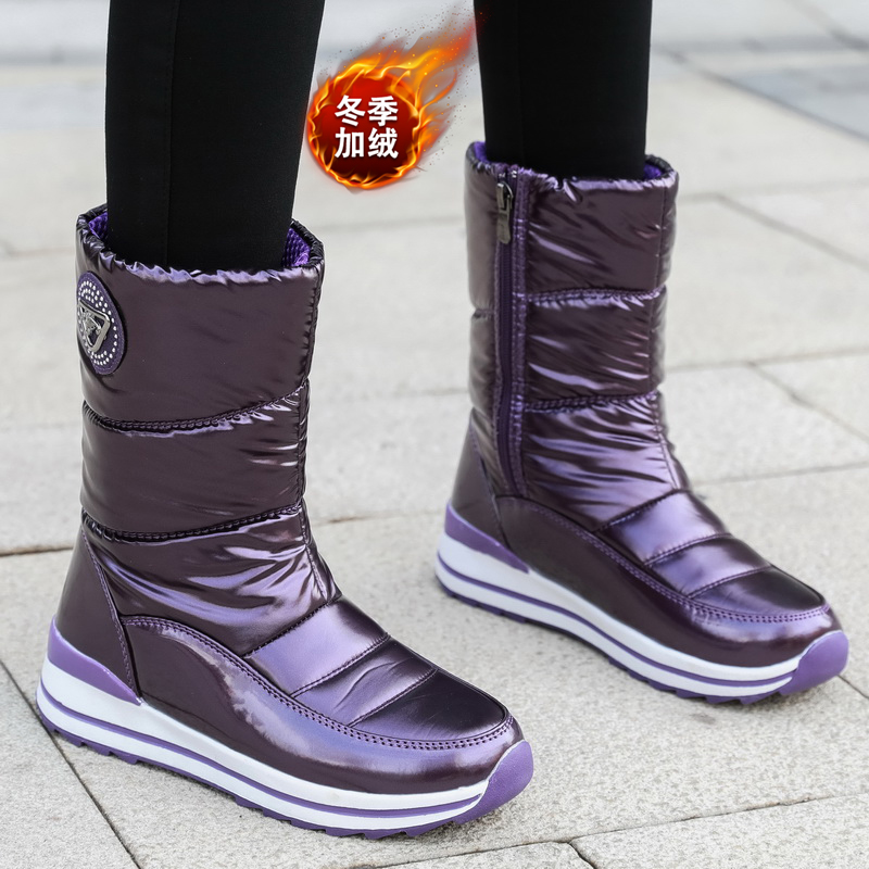 Northeast snow boots women's winter plus velvet thickened mid-tube 2022 new waterproof and non-slip ladies cotton shoes warm boots