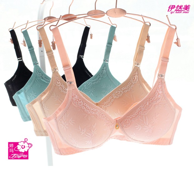 Tingma bra bra bra thoải mái không có vòng thép mùa hè điều chỉnh rập khuôn 3/4 cup bra bra áo ngực không dây