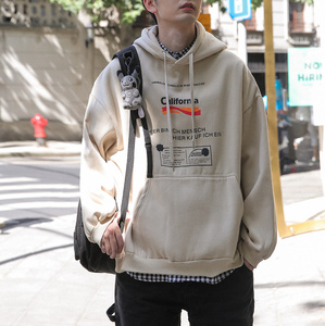 Men's and women's hooded Hong Kong Style ins fashion Korean loose BF style spring autumn couple's coat