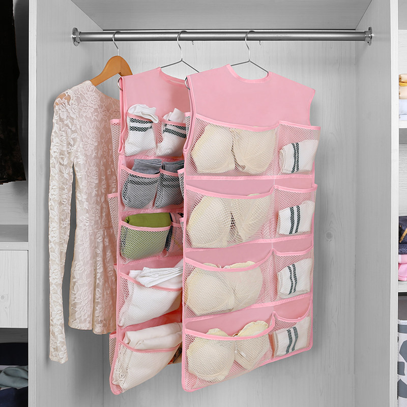 Inner Clothes Pants Cashier Bag Socks Bra Closeout Bag Double Sided Wardrobe Storage Bag Closet Hanging Bag Door Rear Finishing Bag