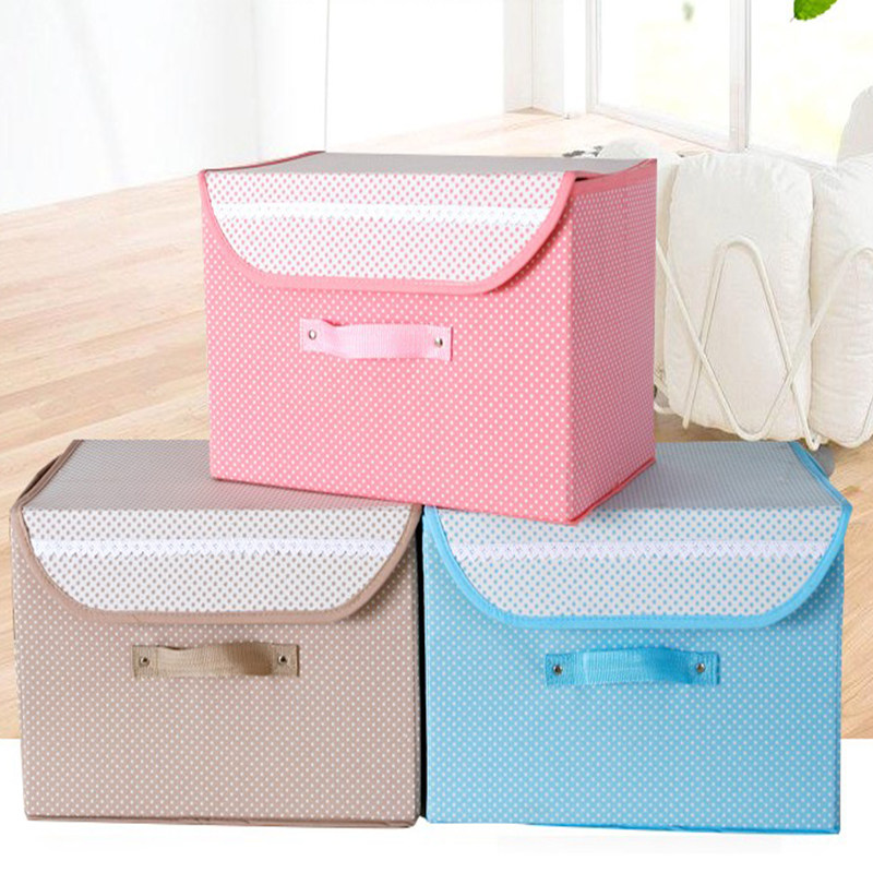Containing box clothes toy finishing box plastic with lid Home folding clothing storage box lingerie containing box