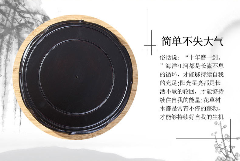 Bình hoa trang trí ấm trà gốm hoa phật tượng cá bể đá kỳ lạ giả gỗ đỏ tròn cơ sở thủ công - Trang trí nội thất các đồ vật để trang trí nhà ở