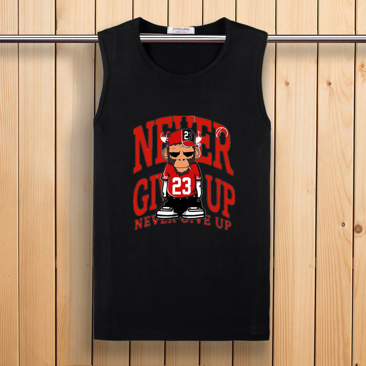Mùa hè nam không tay t-shirt cotton vòng cổ kích thước lớn cắt vai thanh niên lỏng lẻo thể thao mồ hôi vest chất béo tide thương hiệu ba lỗ