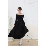 Небольшой дизайнерский корсет, длинная юбка, платье, тренд сезона, открытые плечи, по фигуре