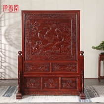 Dongyang wood carving solid wood screen partition living room bedroom wall moving Chinese carving floor screen