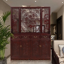 Chinese solid wood living room entrance entrance entrance door cabinet shoe cabinet integrated Dongyang original wood carving screen partition locker