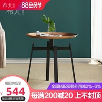 Industrial wind side A few small round tables small coffee tables living room corners mobile sofas Nordic light luxury side cabinets