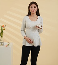 Day Single Dog Home Pregnant Woman Postnatal Month Subsuit Pure Cotton Front Open Button Free Wearing Bra Lactation Blouse Pure Cotton Home Out