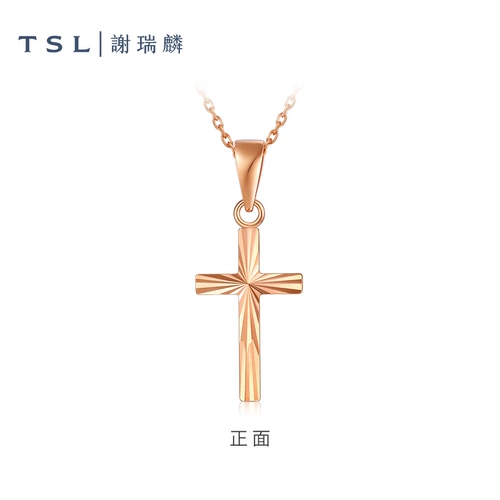 [10 миллиардов субсидий] Tsl Xie Ruilin Angel Guarding Cross Cross Counte No Ожерелье Плотное золото Ag686
