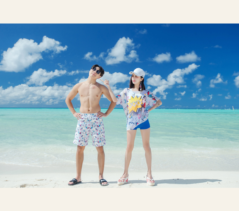 Cặp đôi mẫu bikini bốn mảnh gợi cảm mặc đồ bơi gia đình mùa xuân nóng bỏng quần đi biển nam áo tắm nóng bỏng - Vài đồ bơi 	đồ đi biển đôi nữ